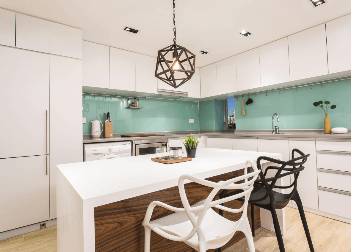 Living room TV wall and storage cabinets, clean white cabinet design