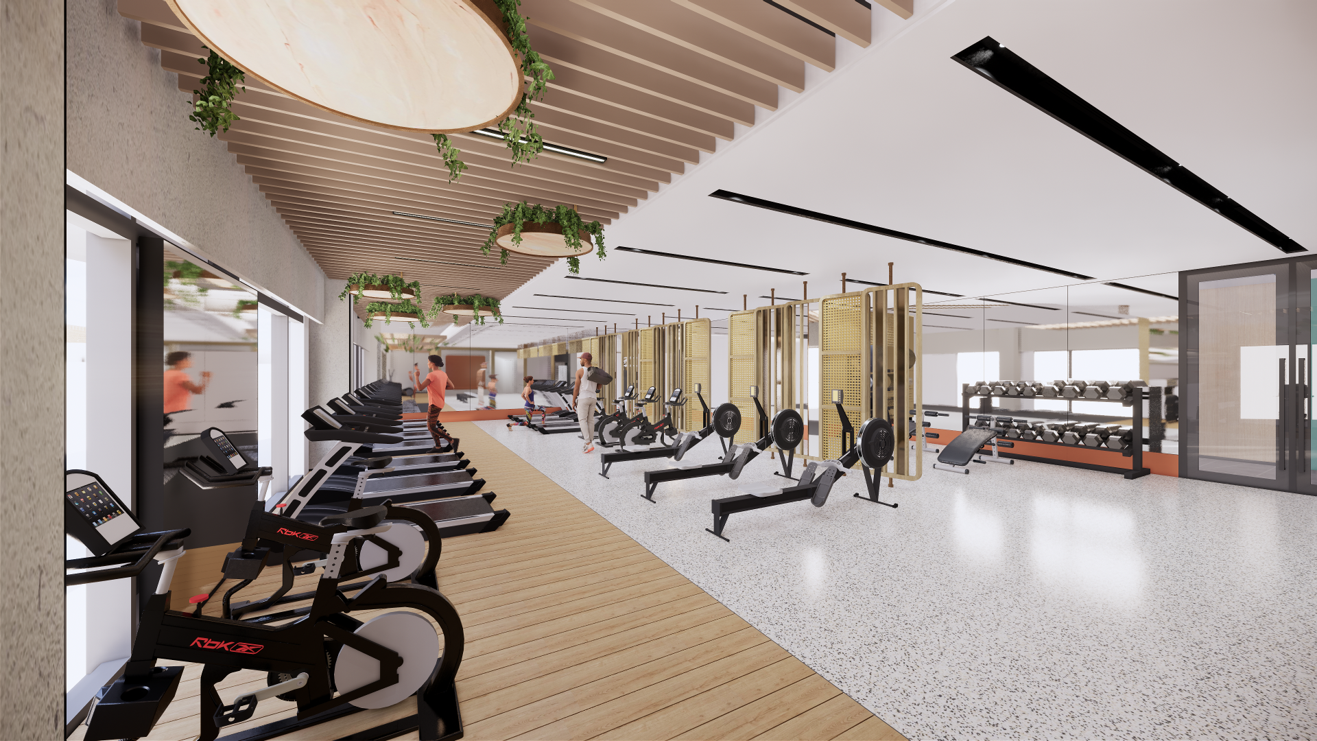 Management Authority Office Building｜collaboration space with glass‑partitioned meeting rooms and mobile whiteboards