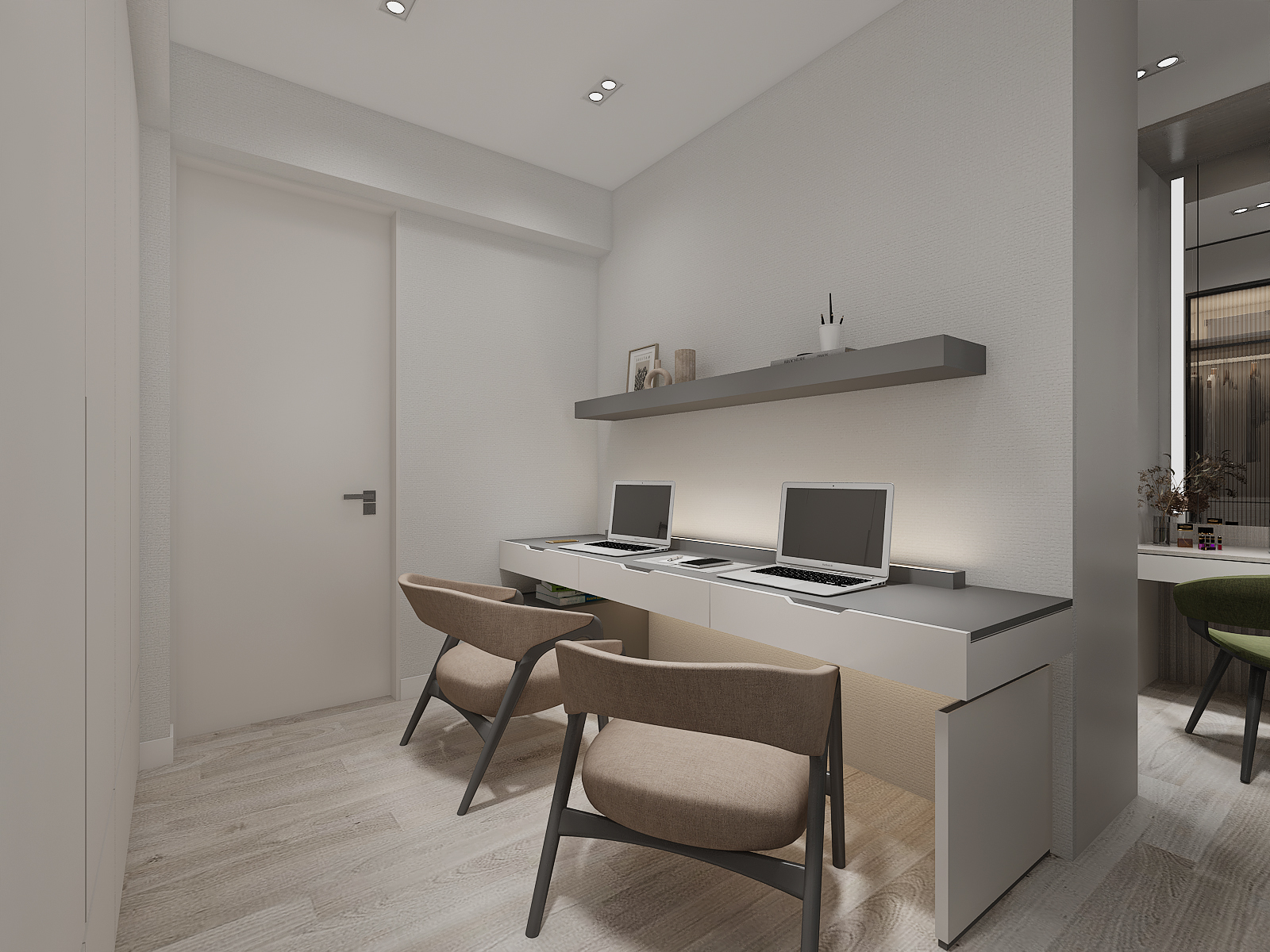 Jiayuan Penthouse Unit | Master bedroom bed and headboard design