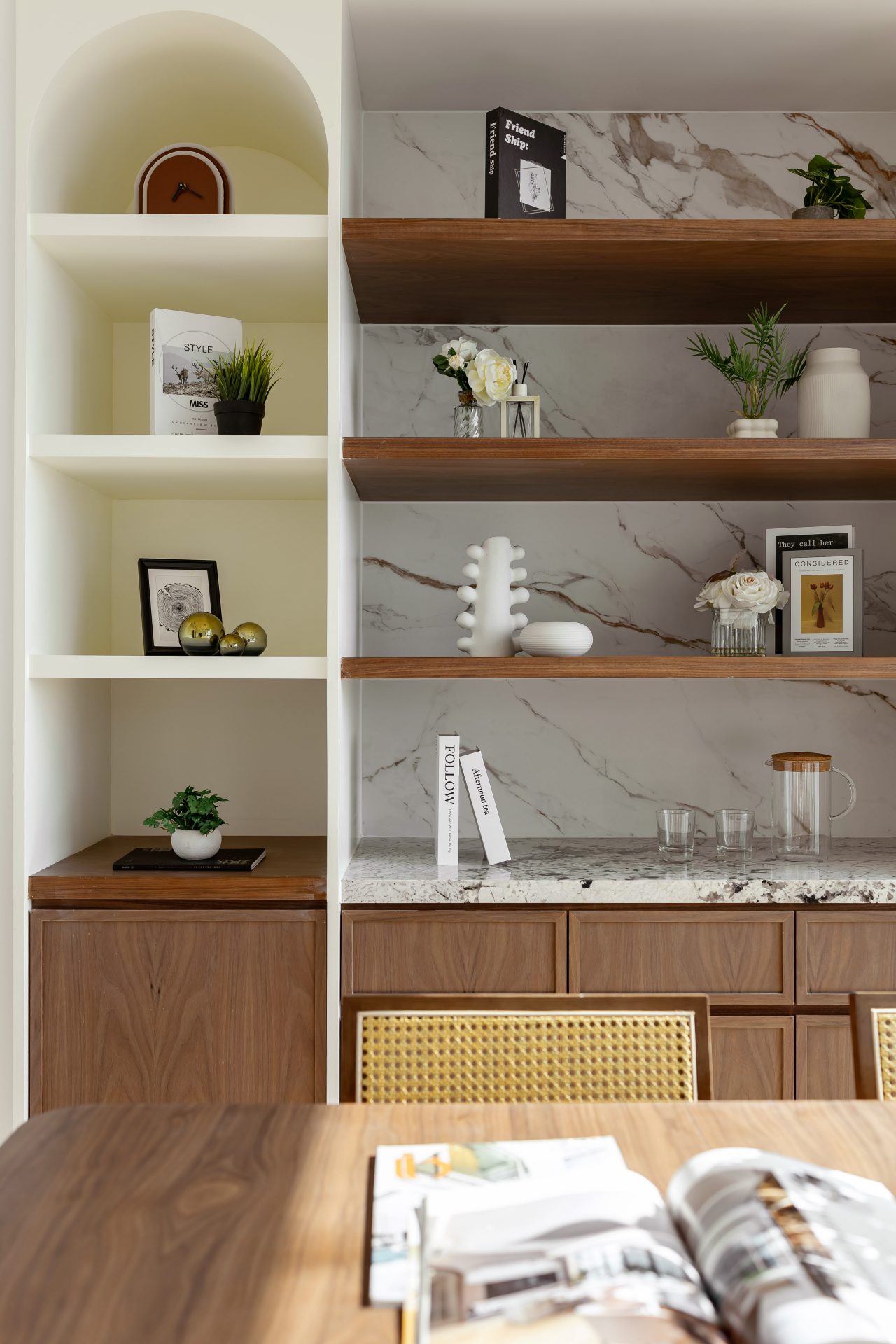 Dining area — dining table, chairs and feature pendant light