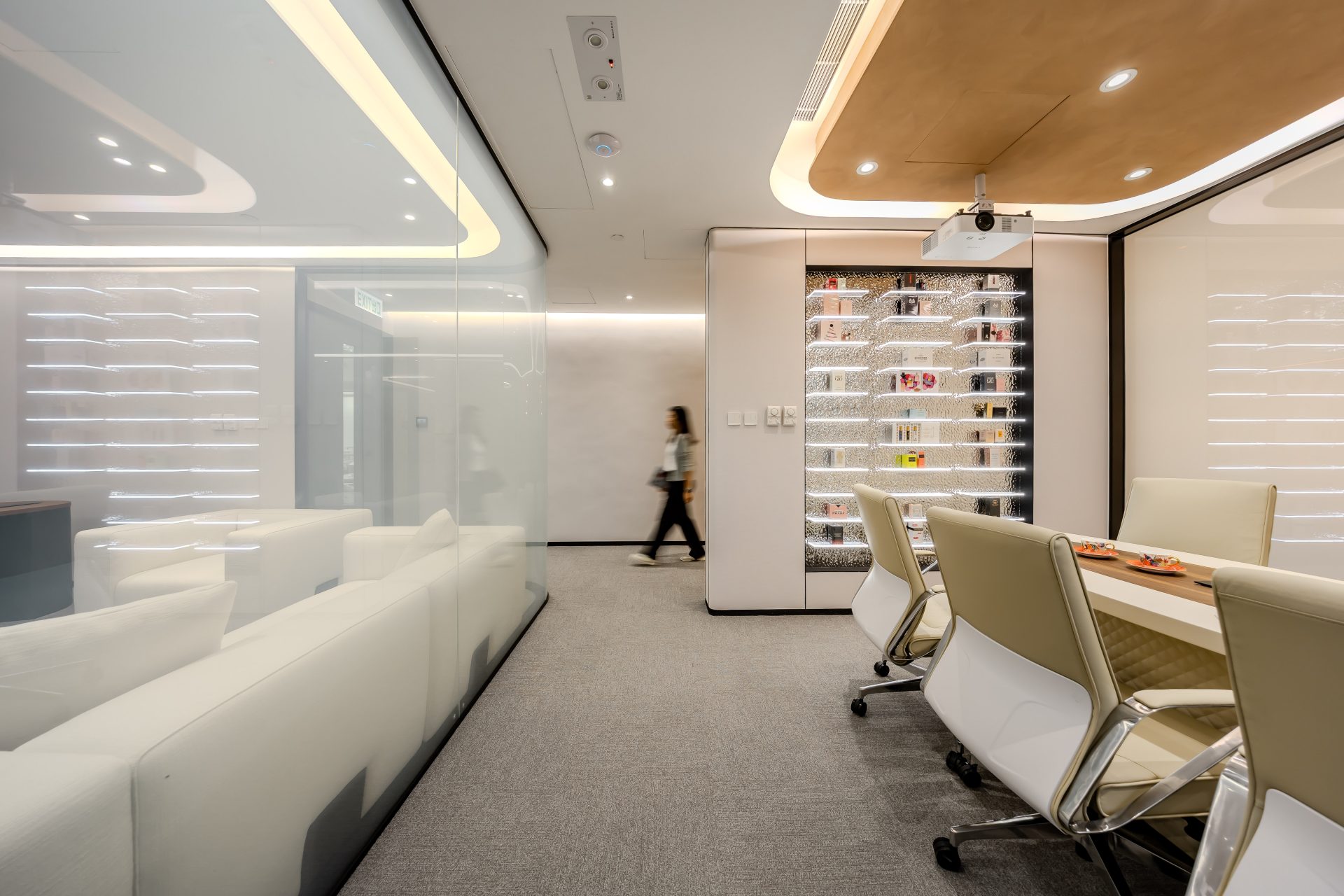 Ogilvy Hong Kong office | Open‑plan office area with yellow partitions and a brand wall